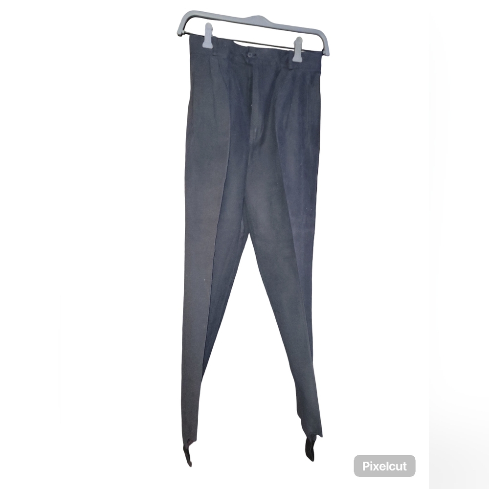 Vintage Petite Sophisticate Black Stirrup Pants | Size 8 | Inseam 26.5" Rise 13.